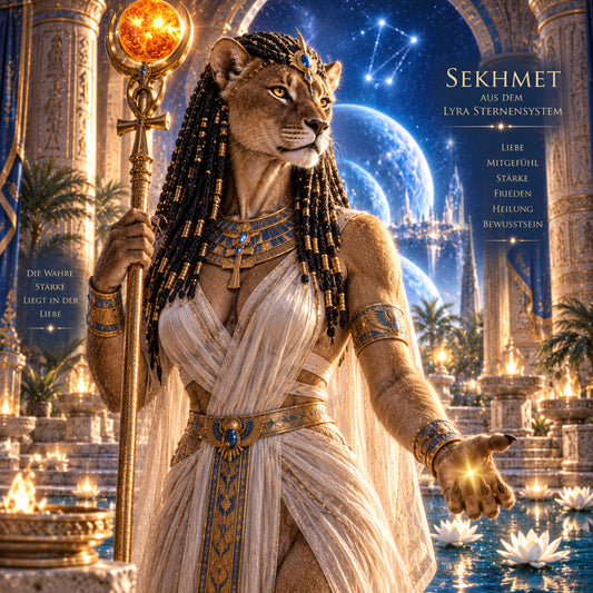 Sternenklänge aus Lyra: Deine spirituelle Lichtsprache Channeling-Sitzung mit Sekhmet - 30 Min.
