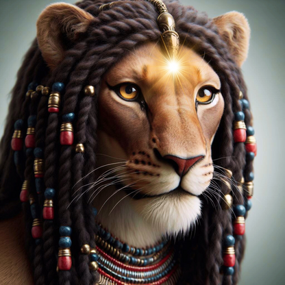 Sekhmet die Löwen Göttin des ägyptischen Götterhimmels. Sie ist von Lyra.
